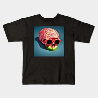 Food Watermelon Wearing Sunglasses Kids T-Shirt